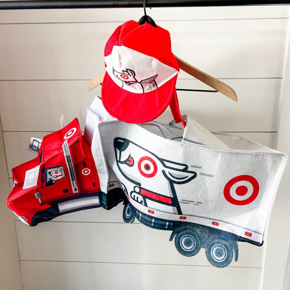 Target Red and White Toy Truck and Cap Set